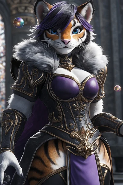 Fantasy Female Tiger Warrior in CGI Style