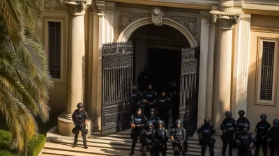 Brazilian Crowd Control Police Officers Guarding Palace