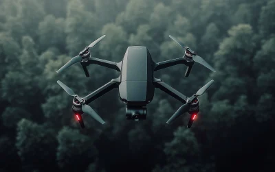 Aerial Drone Over Forest