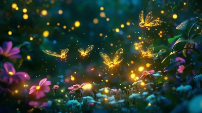 Fireflies in Night Garden