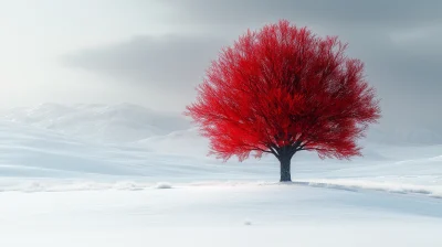 Red Tree in White Wasteland