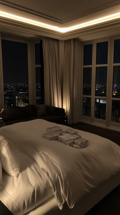 Luxurious Bedroom with City View