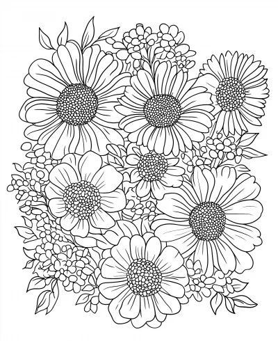 Floral Coloring Page