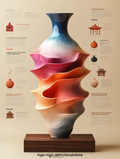 Colorful Porcelain and Chinese Cultural Elements Infographic