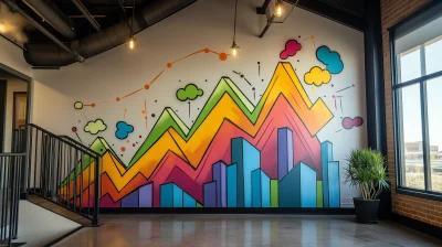 Exponential Growth Curve Wall Painting