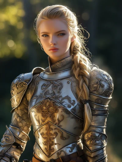 Golden-haired Female Paladin Portrait