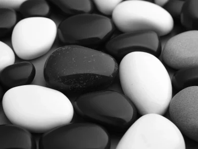 Smooth Black and White Stones Composition