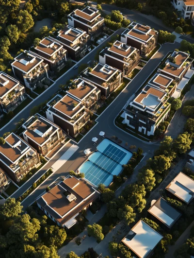 Luxurious Residential Complex Aerial View