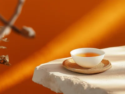 Craggy Table with Tea Bowl and Tray