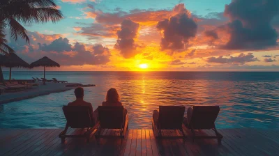 Tranquil Sunset by the Infinity Pool