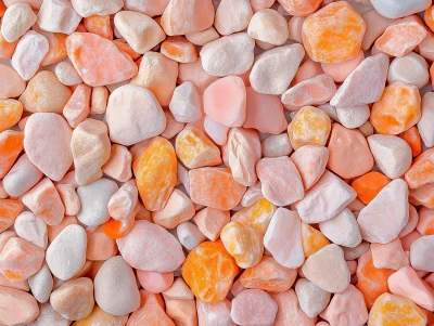 Delicate Arrangement of Pink and Orange Pebbles