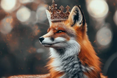 Fox wearing a crown