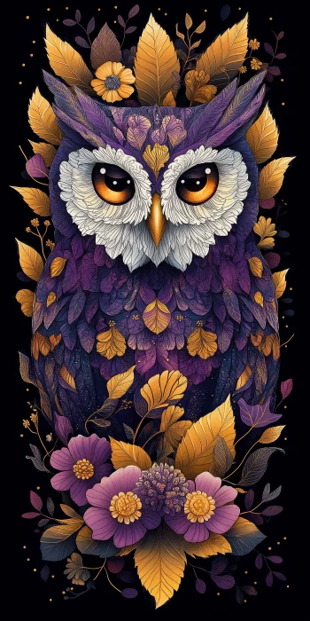 Purple Owl in Purple Forest