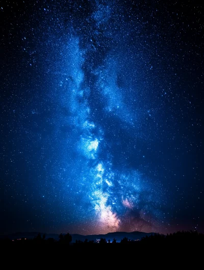 Blue Milky Way Background