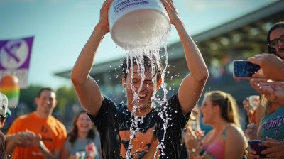 Man doing the Ice Bucket Challenge