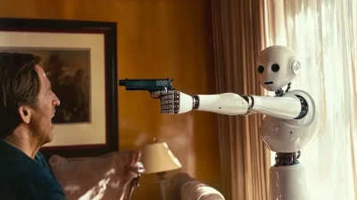 Humanoid Robot Pointing Gun