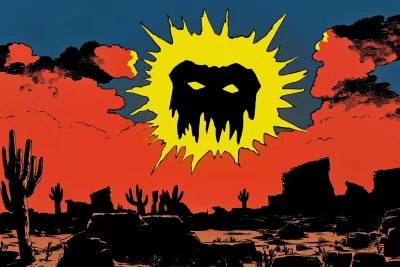 Angry Sun in Desert