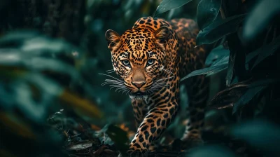 Leopard in Dense Forest