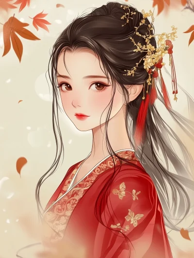 Ancient Chinese Girl Illustration