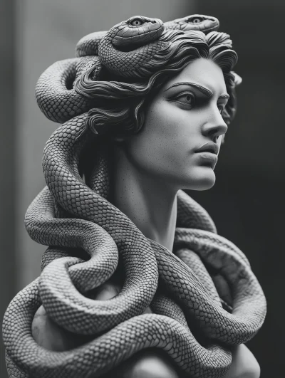 Stylish Medusa Stone Head Sculpture