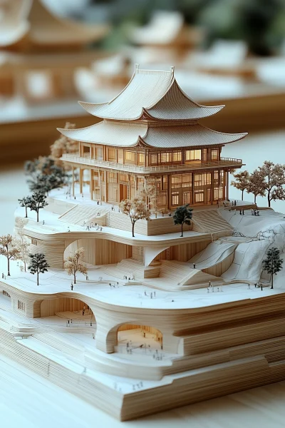 Futuristic Forbidden City Architectural Model