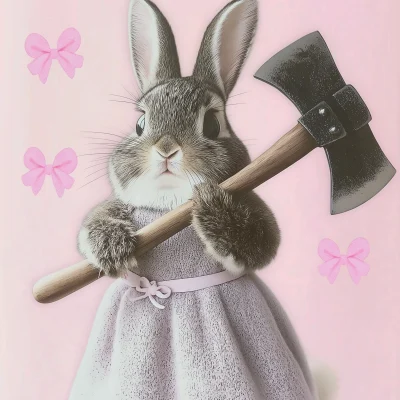 Cute Bunny with Axe