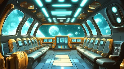 Futuristic Space Bus Interior