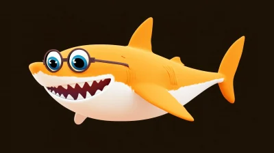 Cute Grandma Shark Cartoon