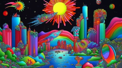 Psychedelic Cityscape