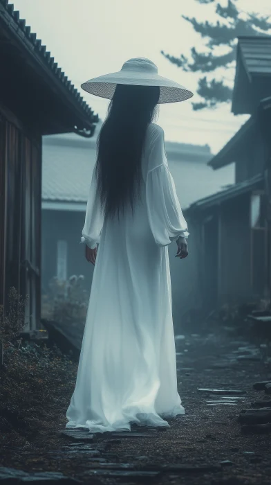 Eerie Young Woman in Rural Japanese Village