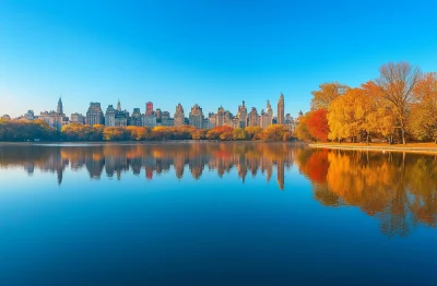 Central Park Lake Panorama