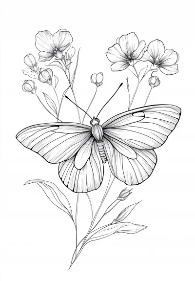 Black Line Drawing Coloring Page