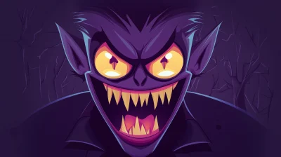 Vampire Cartoon Emote Illustration