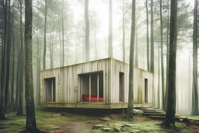 Concrete Cabin in the Woods