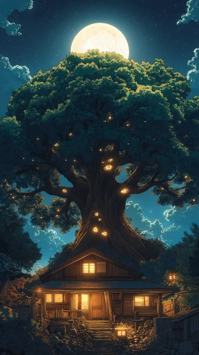 Night in the Ghibli Style