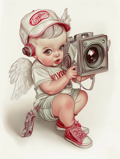 Retro Angel Illustration