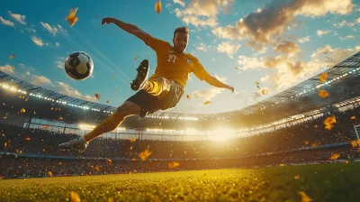 Athletic Soccer Player Bicycle Kick