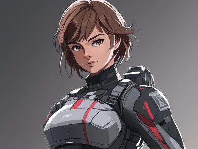 Futuristic Female Jet Fighter Pilot