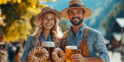 Modern Oktoberfest couple