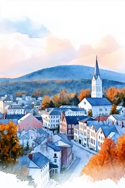 Montpelier Vermont Watercolor Painting