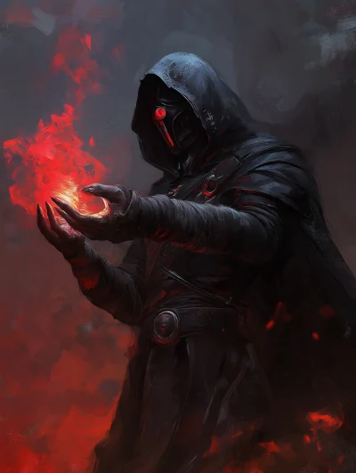 Hooded Mage in Dark Fantasy Art