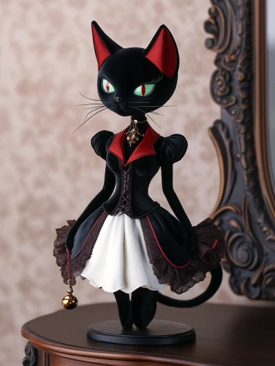 Sophisticated Cat Woman Stuffed Figure