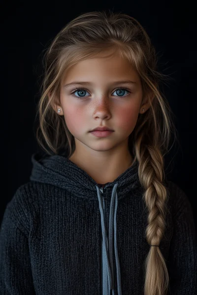 Realistic Portrait of a Young Girl