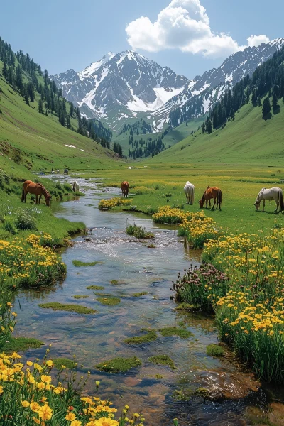 Snowy Xinjiang Landscape