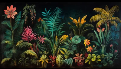 Tropical Jungle Botanical Illustration