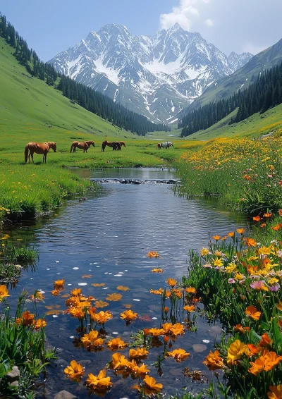 Snow-covered mountains in Xinjiang