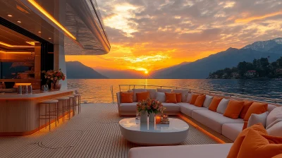 Luxury Yacht Deck at Sunset