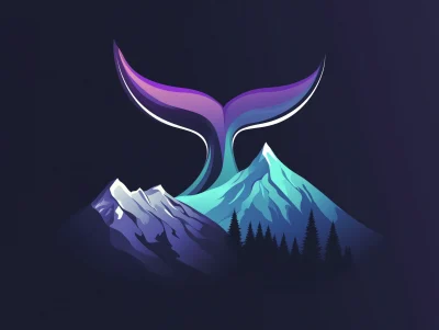 Esports Whale Logo Ski Slope