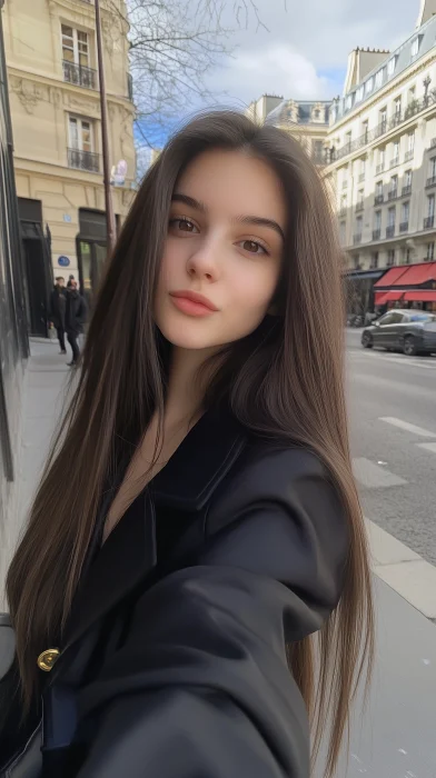 Young Girl Taking a Selfie in Paris