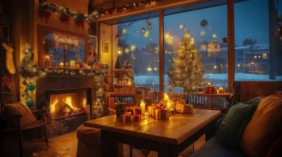 Cozy Christmas Coffee Shop